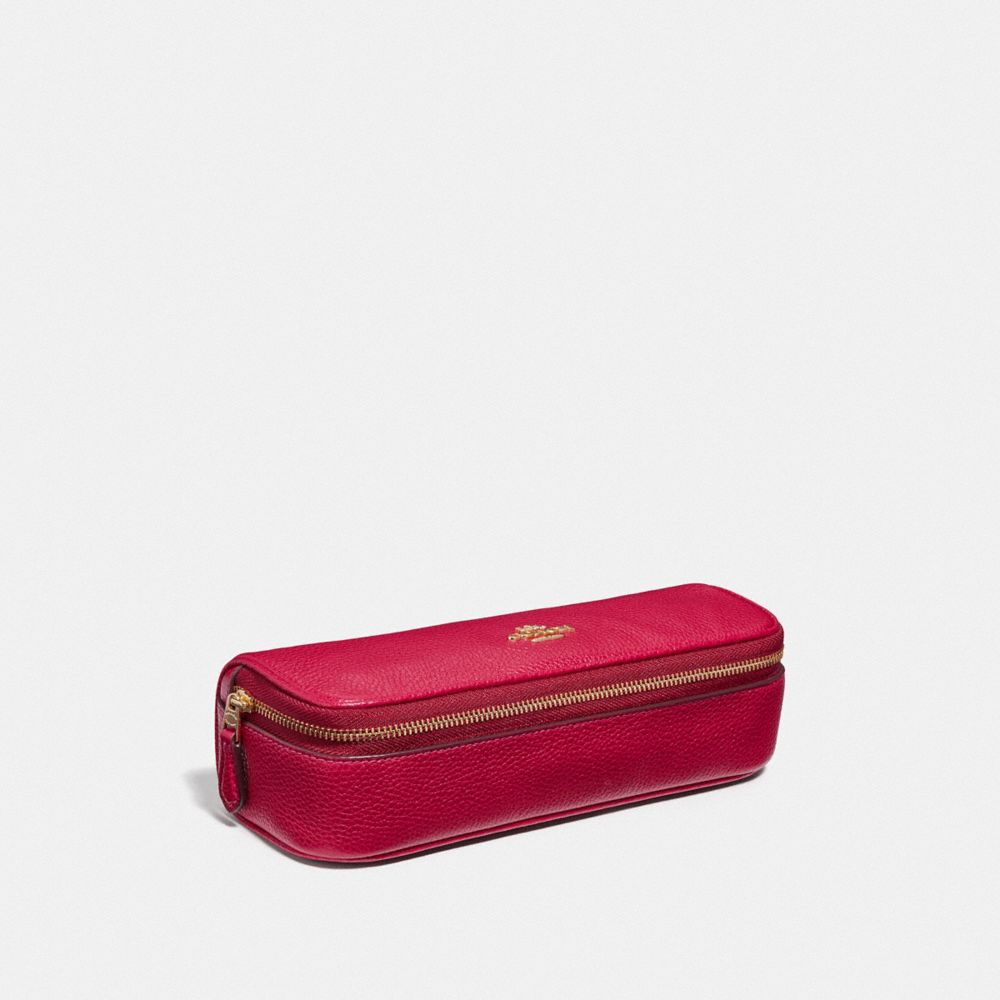 COACH 68324 JEWELRY ROLL BRIGHT-CHERRY/GOLD