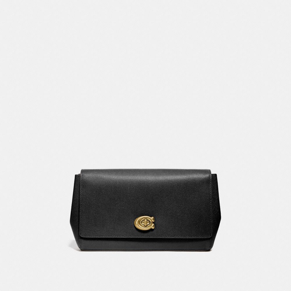 COACH SMALL ALEXA TURNLOCK CLUTCH - BRASS/BLACK - 68328