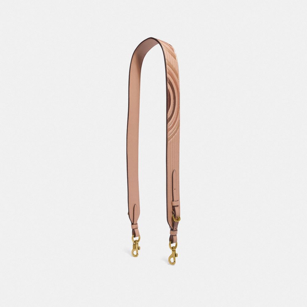 COACH STRAP WITH COLORBLOCK DECO QUILTING - NUDE PINK MULTI/BRASS - 68812