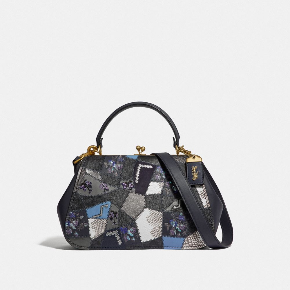 COACH 68889 - FRAME BAG WITH SIGNATURE PATCHWORK V5/CHARCOAL SLATE MULTI