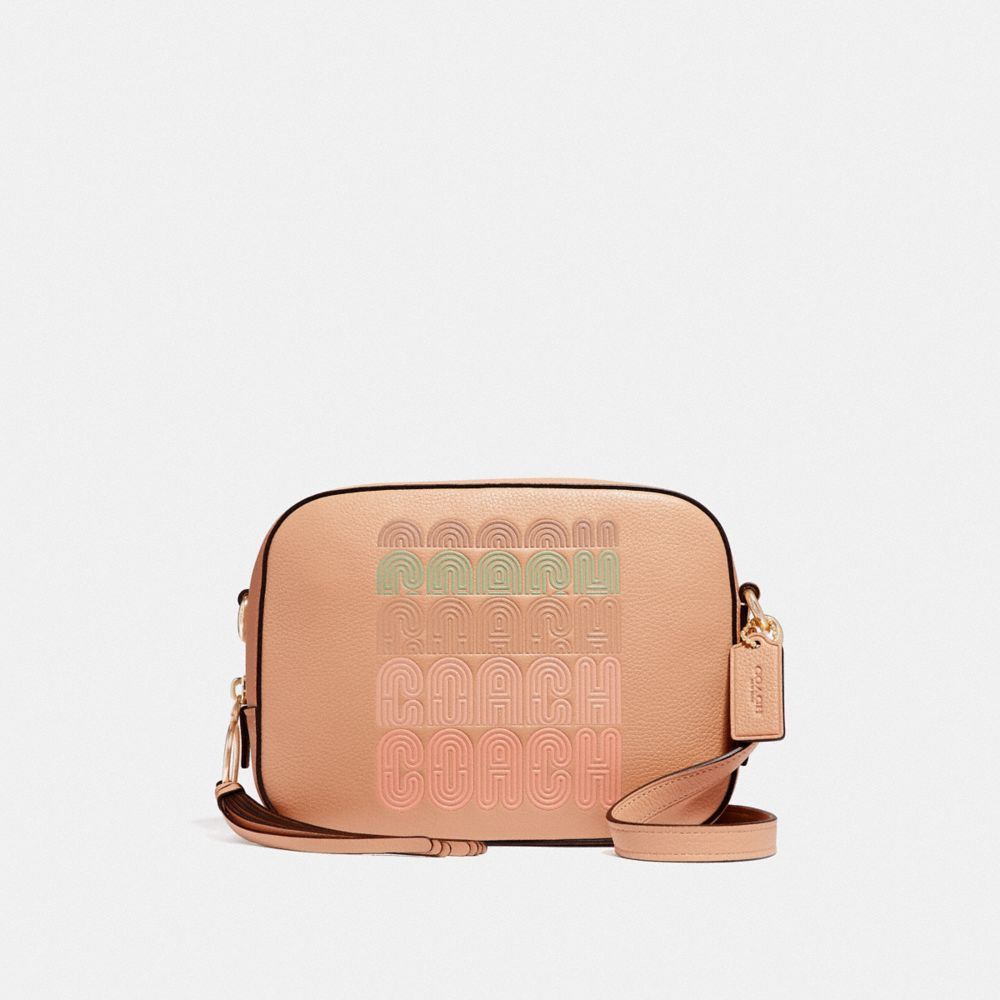 COACH 68945 CAMERA BAG WITH COACH PRINT GD/NUDE-PINK