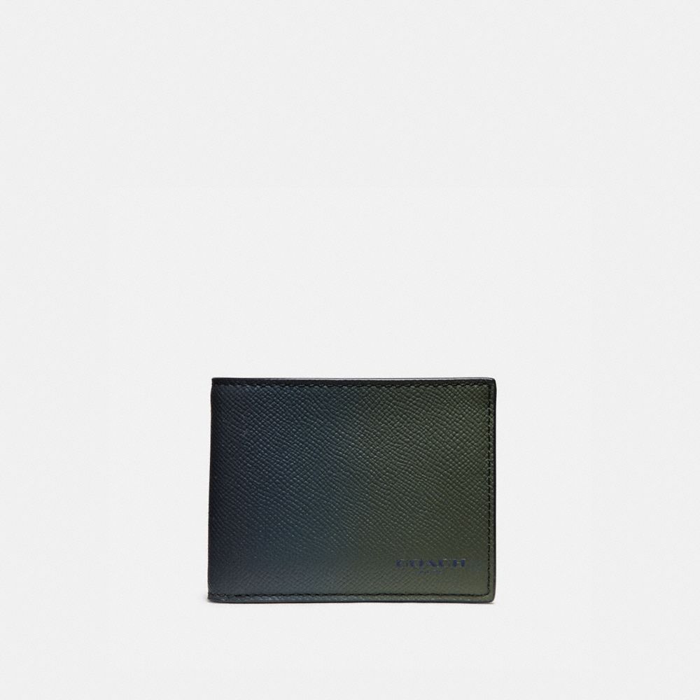 COACH 68974 Slim Billfold Wallet OLIVE/NAVY