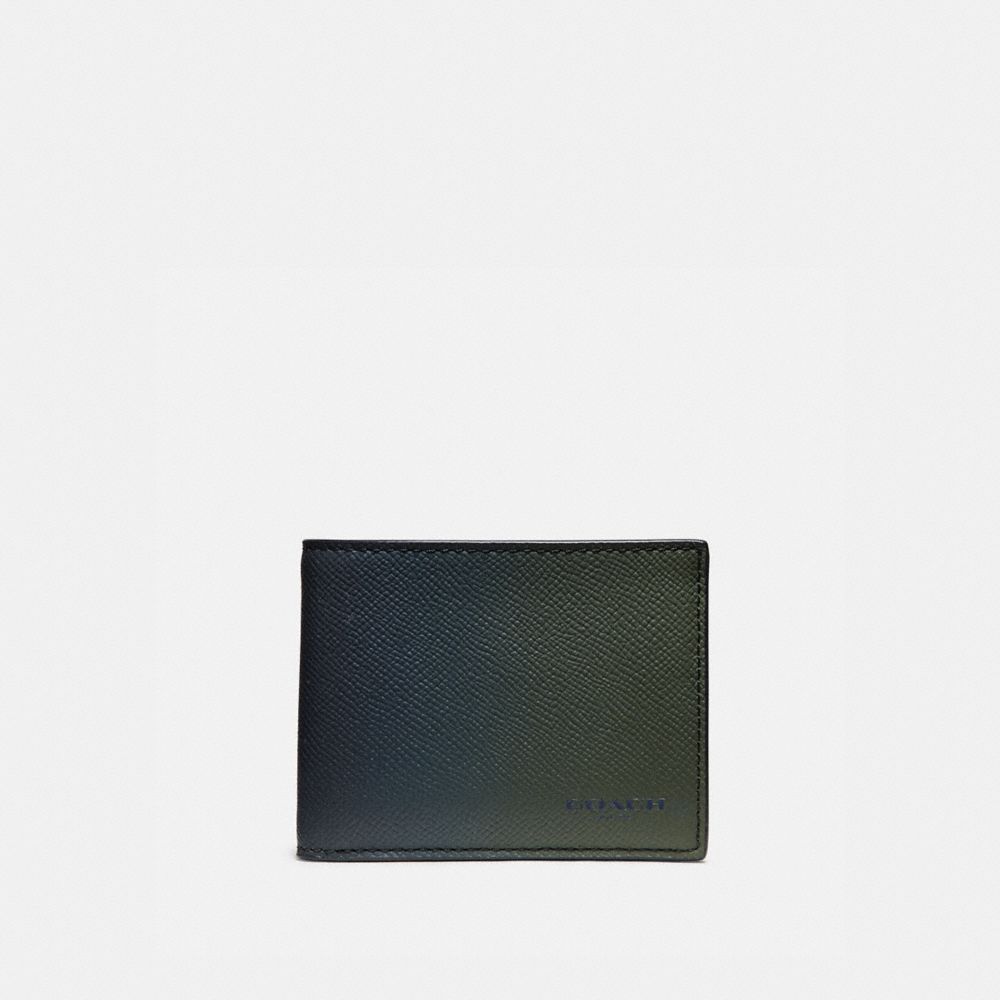 COACH SLIM BILLFOLD WALLET - OLIVE/NAVY - 68974