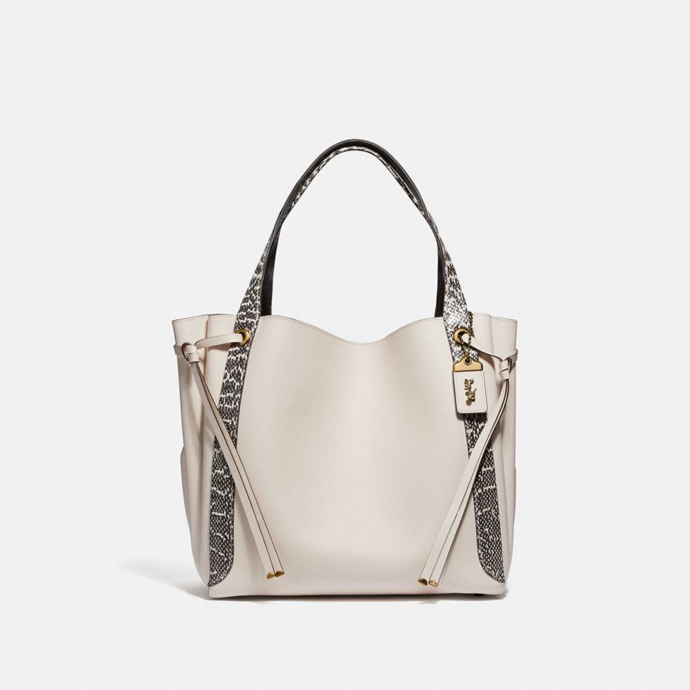 COACH 69074 Harmony Hobo 33 In Colorblock With Snakeskin Detail B4/CHALK