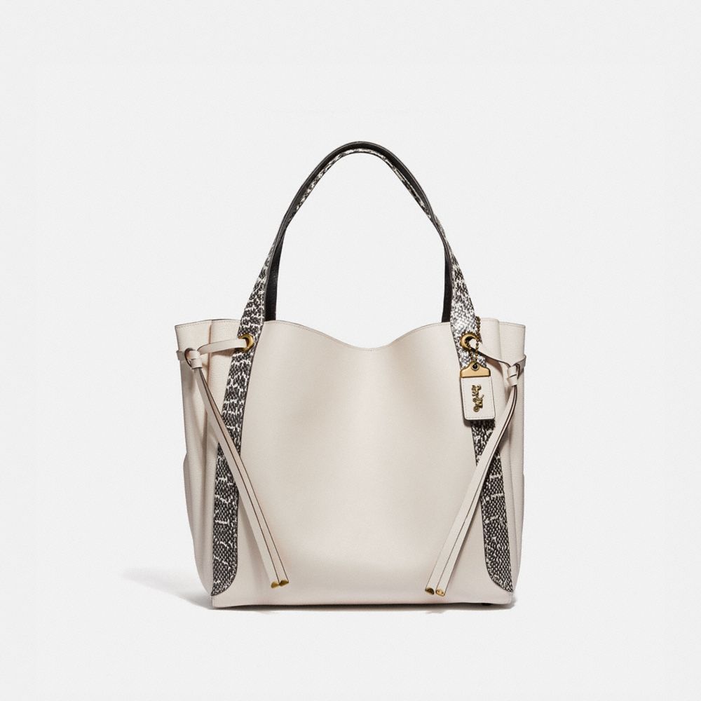 COACH 69074 HARMONY HOBO 33 IN COLORBLOCK WITH SNAKESKIN DETAIL B4/CHALK