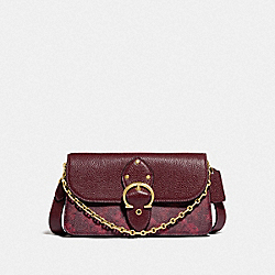 COACH 6910 Beat Crossbody Clutch With Horse And Carriage Print BRASS/OXBLOOD CRANBERRY