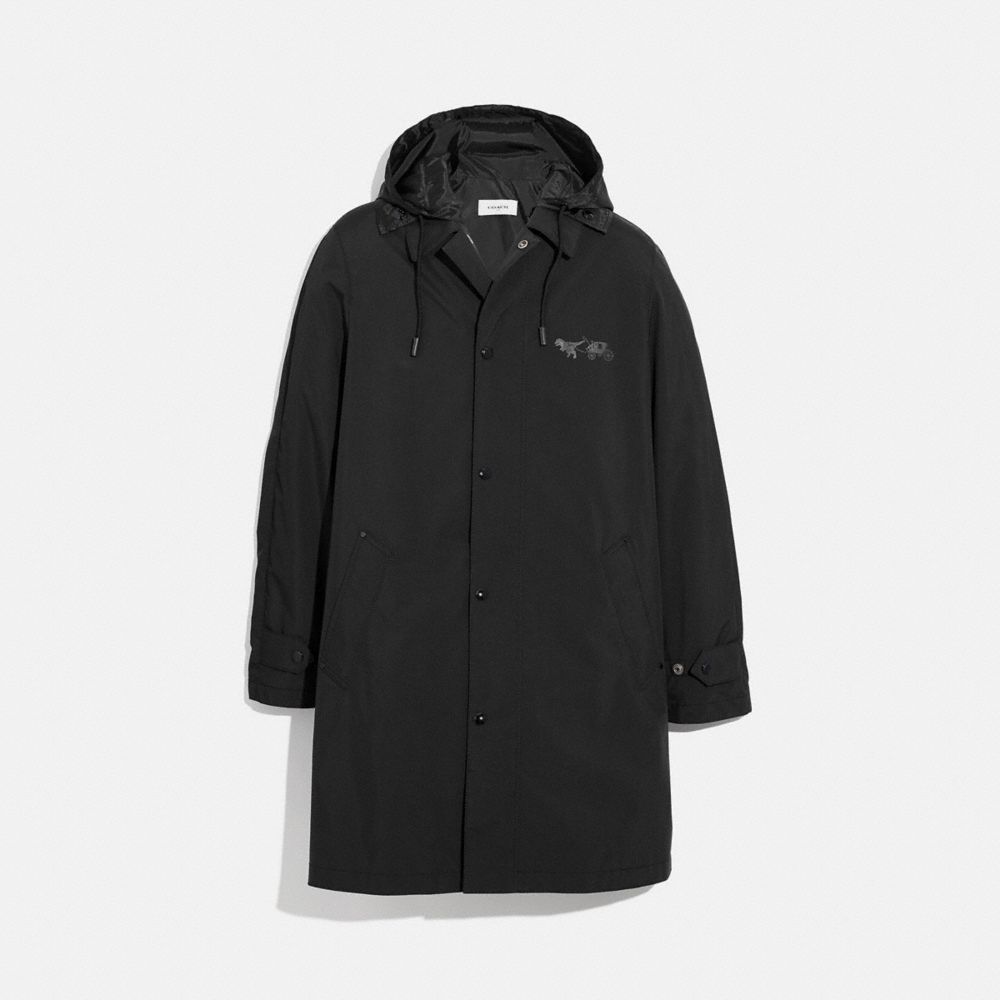 REXY AND CARRIAGE COAT WITH HOOD - BLACK - COACH 69160