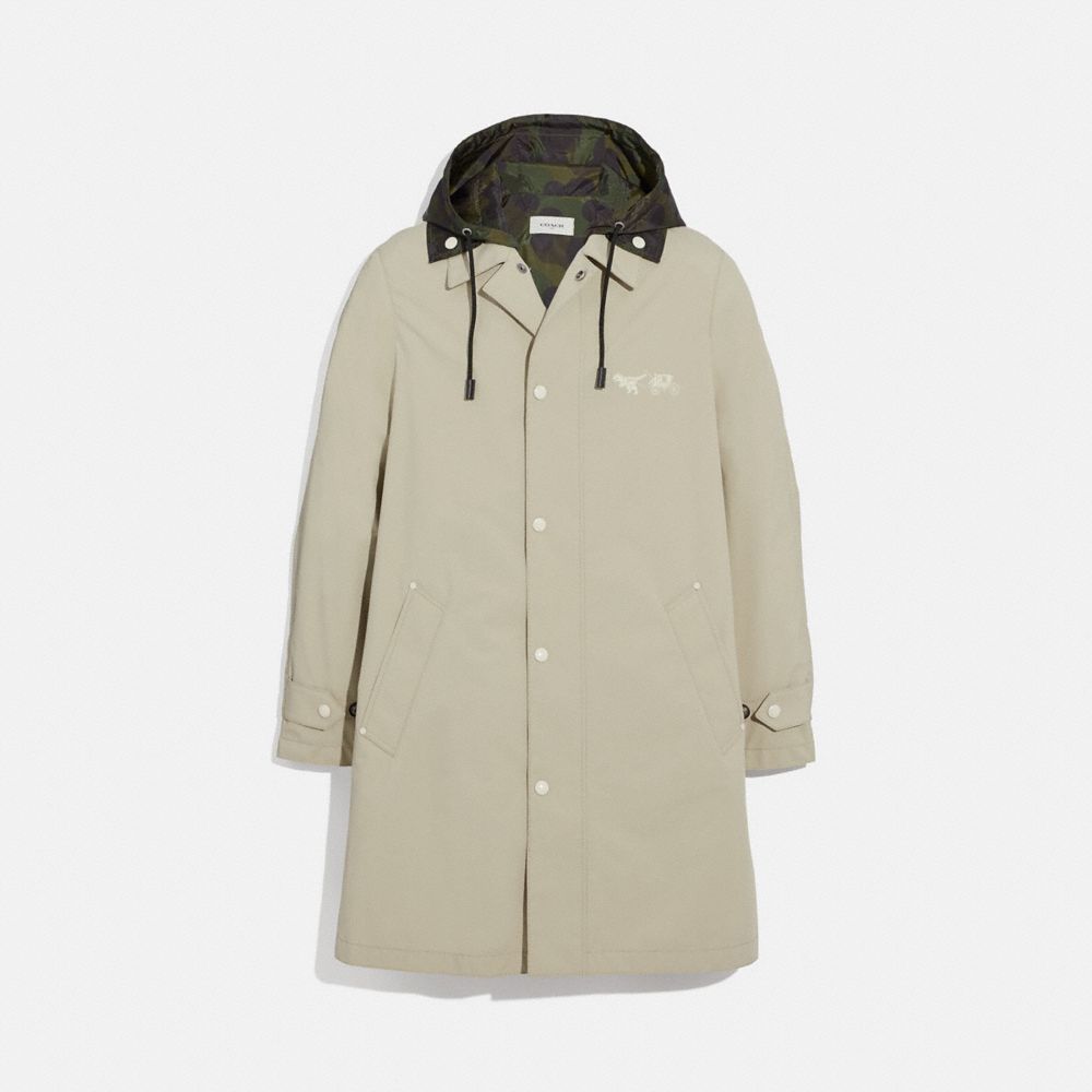 REXY AND CARRIAGE COAT WITH HOOD - STONE - COACH 69160