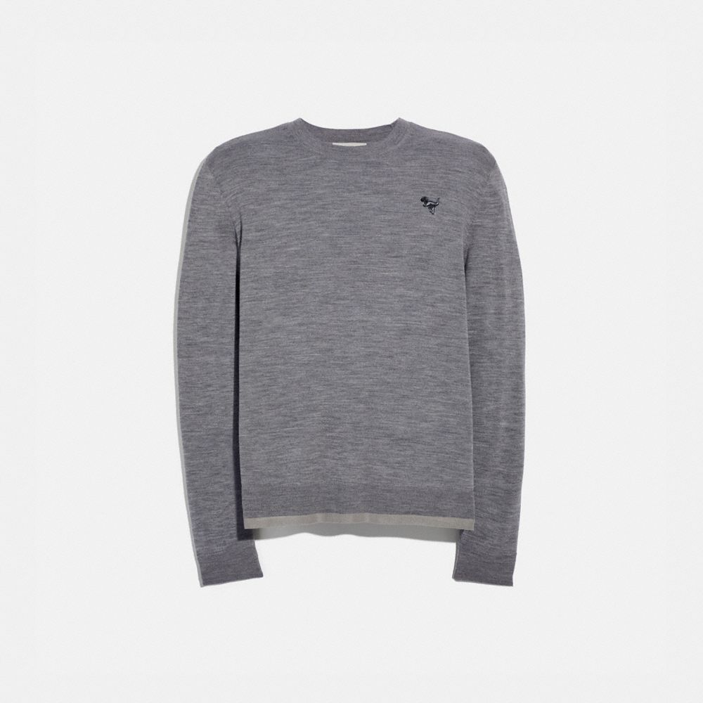 REXY PATCH CREWNECK SWEATER - 69161 - GREY