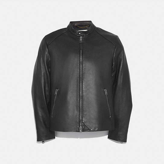 69167 - Leather Racer Jacket Black