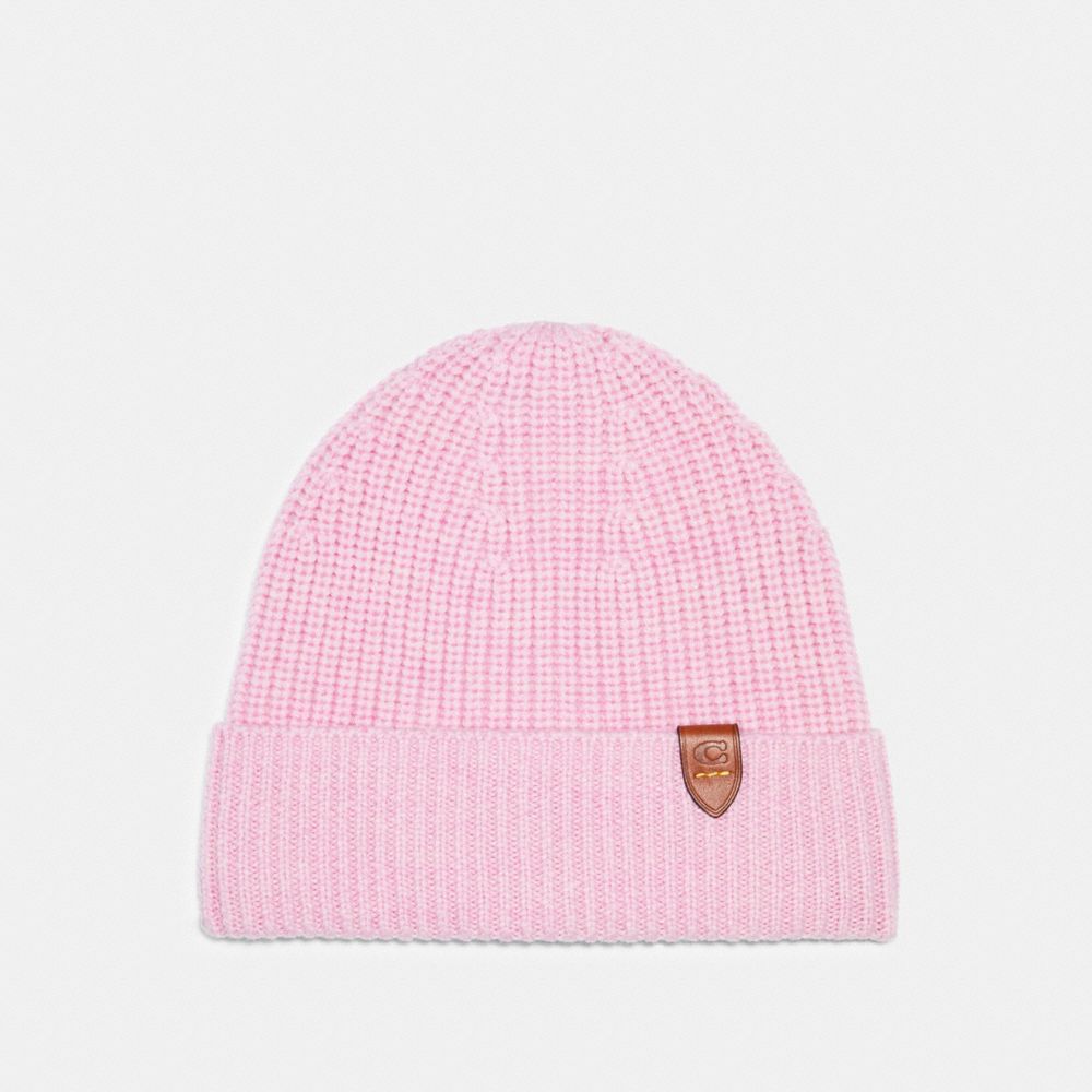 KNIT BEANIE - PINK - COACH 6917