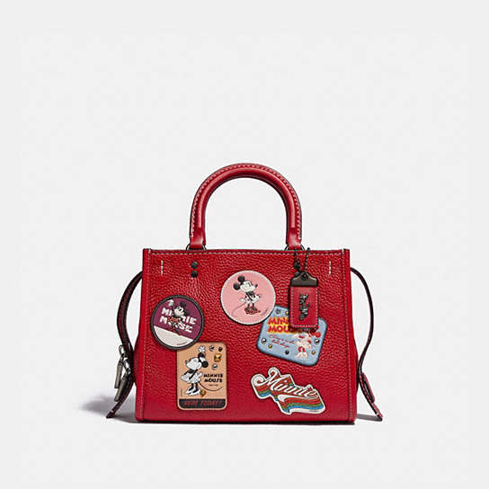 69182 - Disney X Coach Rogue 25 With Patches Brass/Chalk