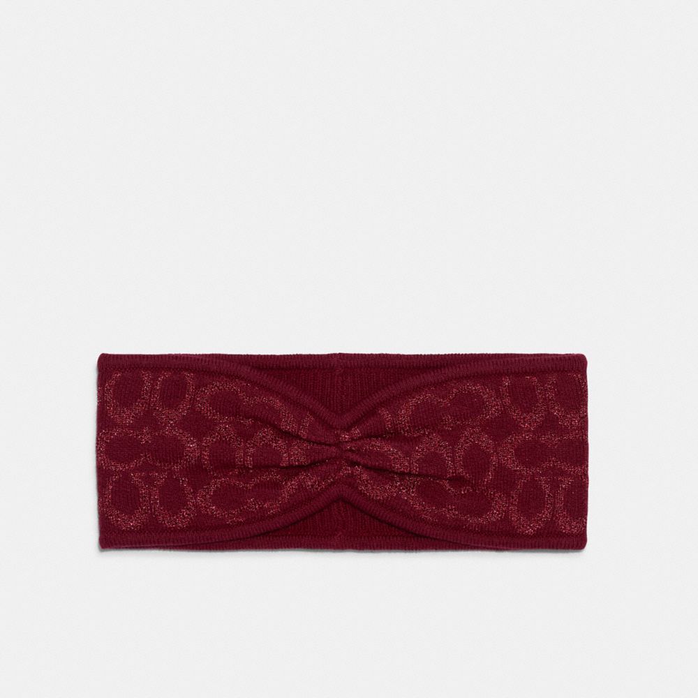 COACH 6918 Signature Knit Headband CHERRY