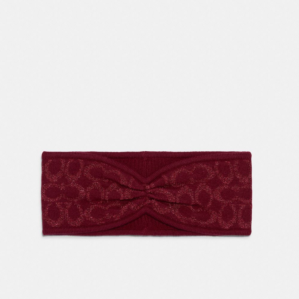 Signature Knit Headband - CHERRY - COACH 6918