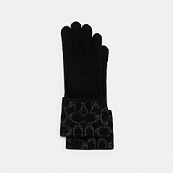 COACH 6919 Signature Knit Tech Gloves BLACK