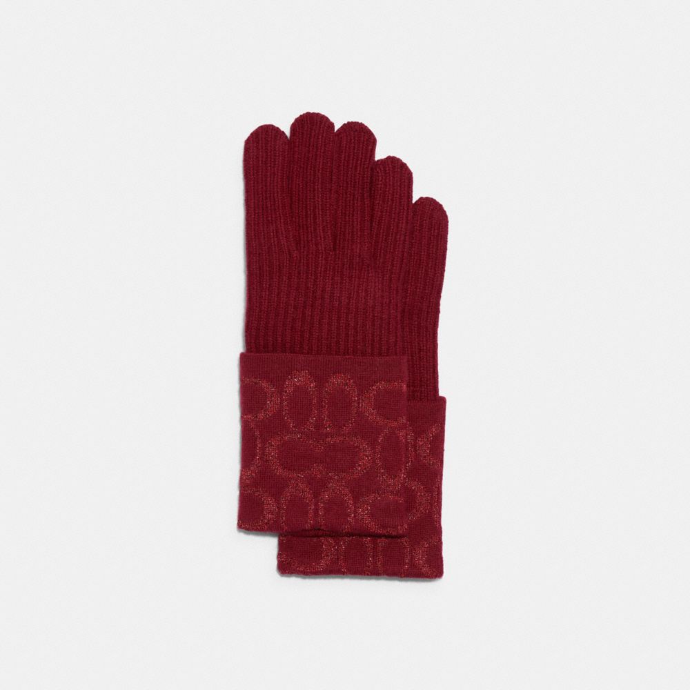Signature Knit Tech Gloves - 6919 - CHERRY