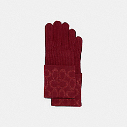 COACH 6919 Signature Knit Tech Gloves CHERRY