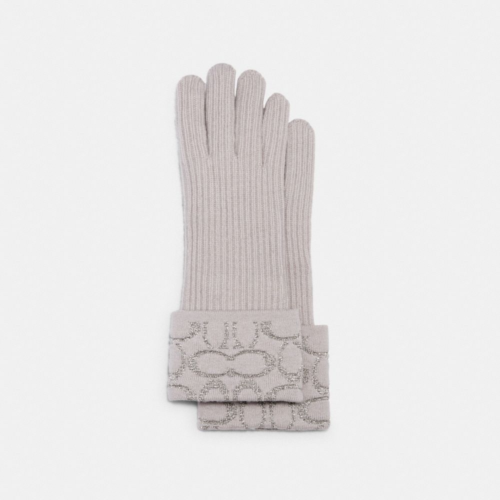 COACH 6919 - SIGNATURE KNIT TECH GLOVES GREY