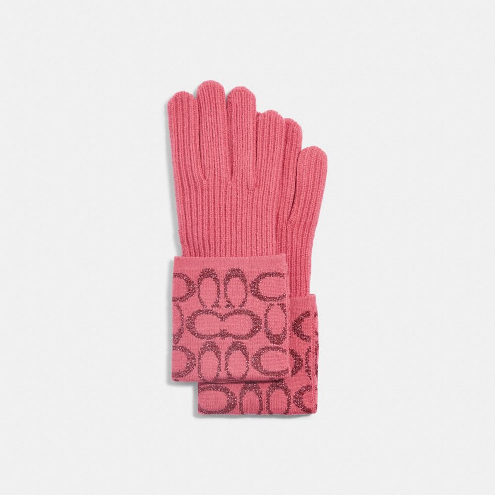 COACH 6919 Signature Knit Tech Gloves WATERMELON