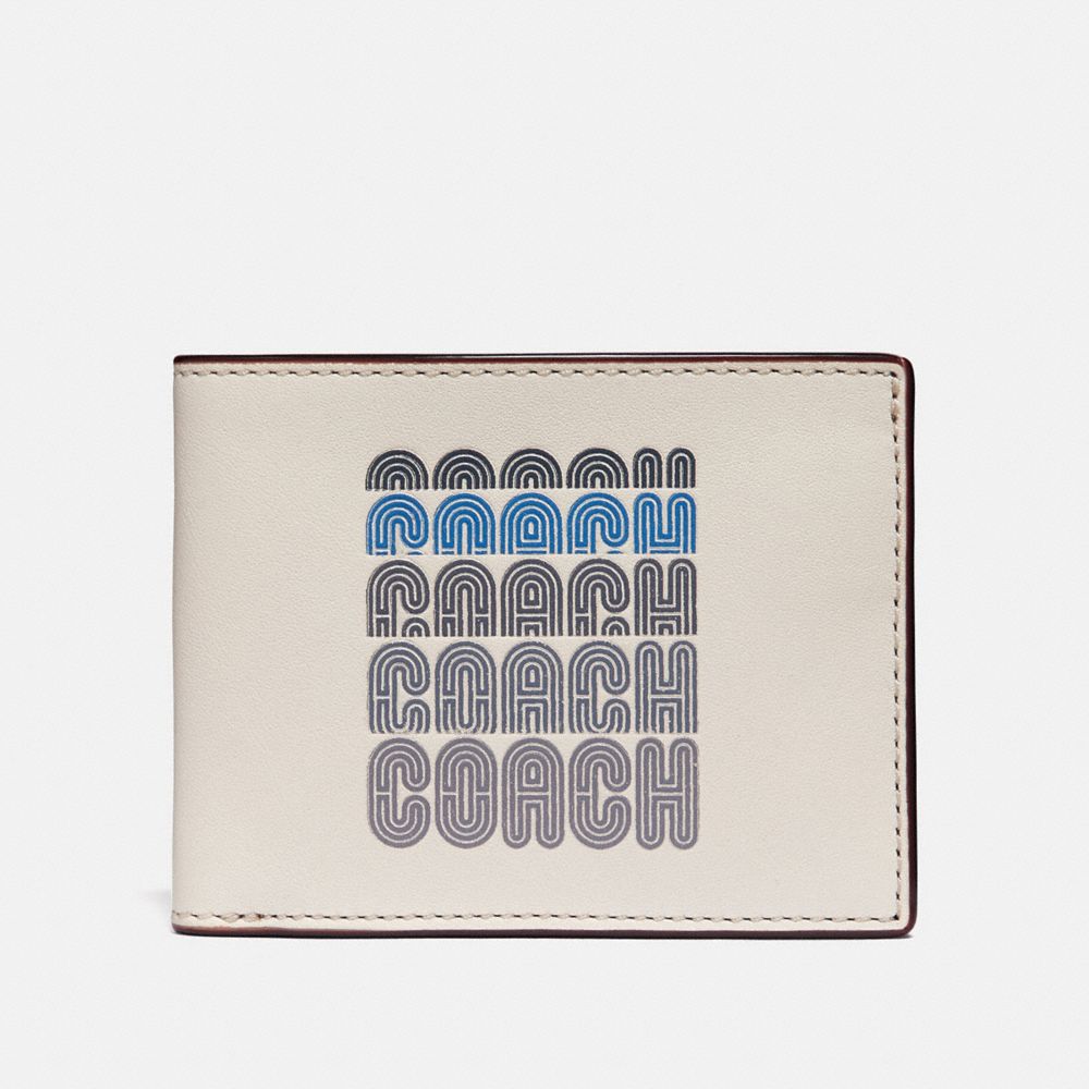 COACH SLIM BILLFOLD WALLET WITH COACH PRINT - CHALK - 69217