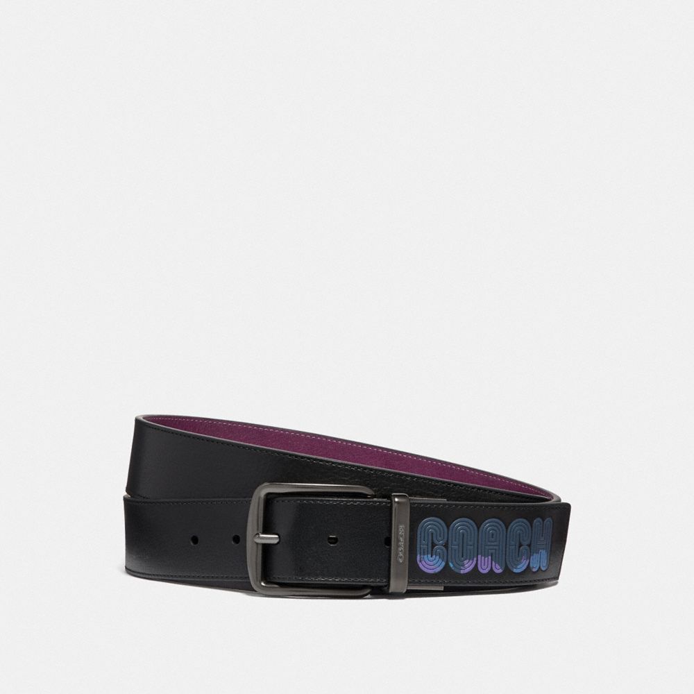 Harness Buckle Belt With Coach Print, 40 Mm - 69223 - PLUM
