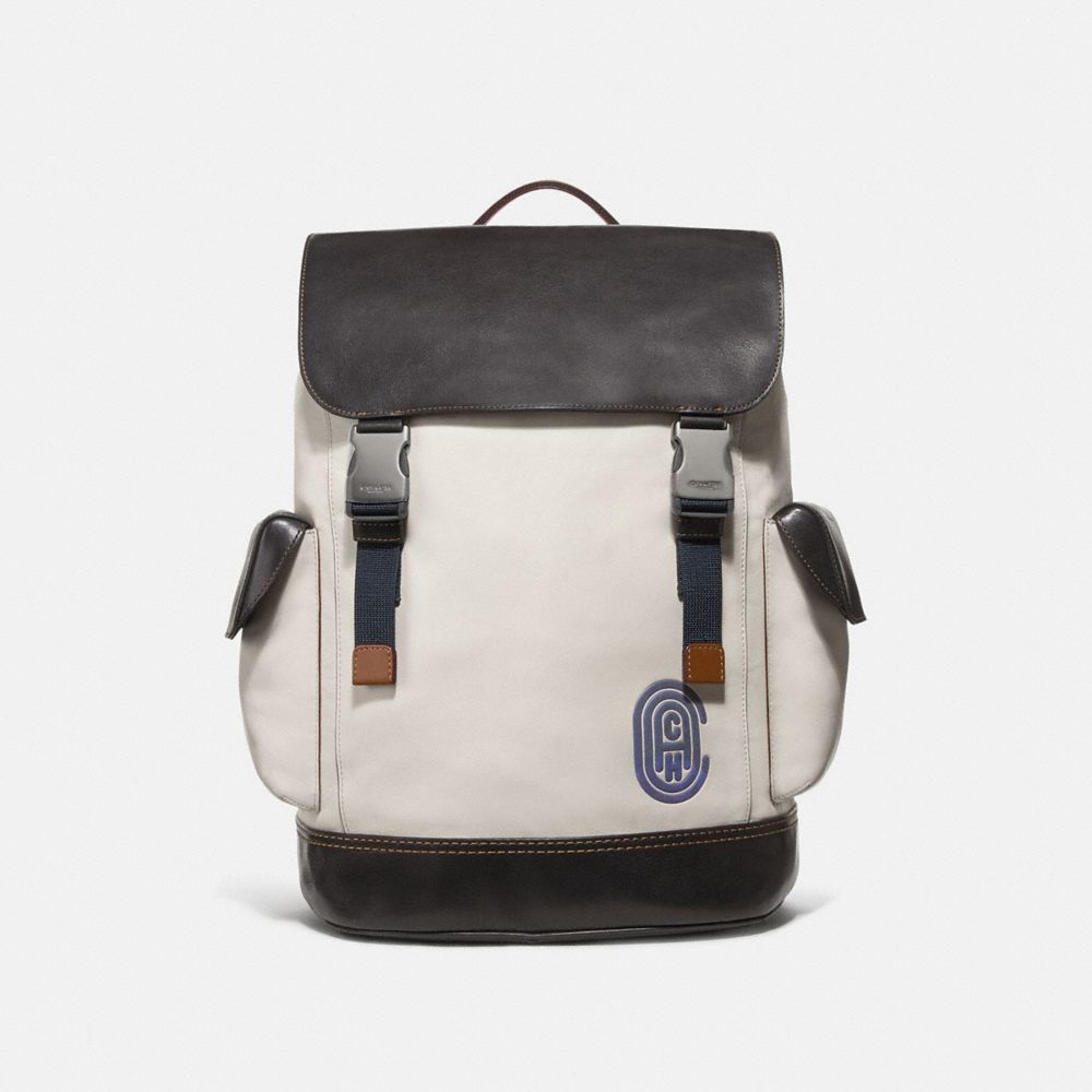 COACH 69300 Rivington Backpack With Coach Patch CHALK/BLACK/BLACK COPPER