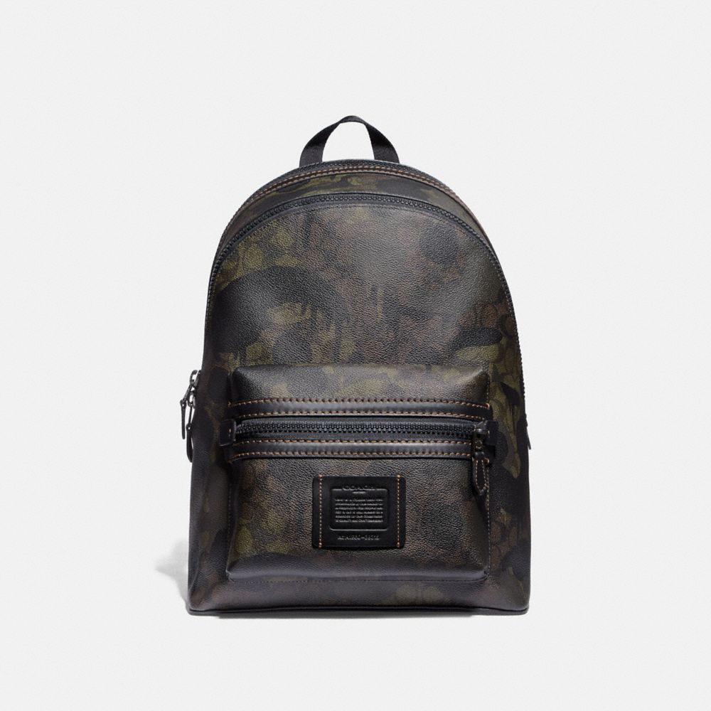 COACH ACADEMY BACKPACK IN SIGNATURE CANVAS WITH WILD BEAST PRINT - GREEN WILD BEAST SIGNATURE/BLACK COPPER - 69315