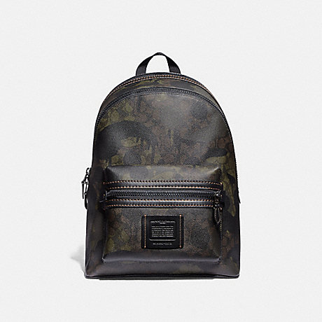 COACH ACADEMY BACKPACK IN SIGNATURE CANVAS WITH WILD BEAST PRINT - GREEN WILD BEAST SIGNATURE/BLACK COPPER - 69315