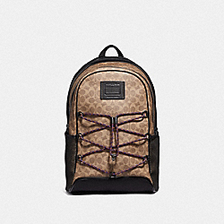 COACH 69322 - Academy Sport Backpack In Signature Canvas BLACK COPPER/KHAKI
