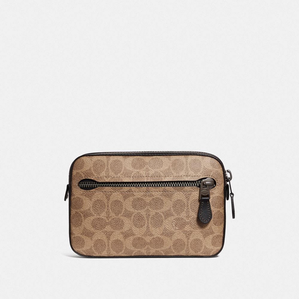 METROPOLITAN SOFT BELT BAG IN SIGNATURE CANVAS - KHAKI/BLACK COPPER - COACH 69355