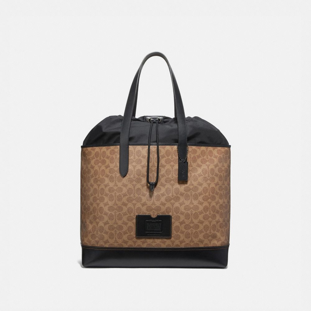 COACH 69372 Academy Travel Tote In Signature Canvas JI/BLACK/KHAKI