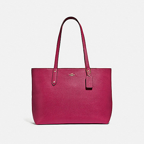 COACH Central Tote With Zip - GOLD/BRIGHT CHERRY - 69424