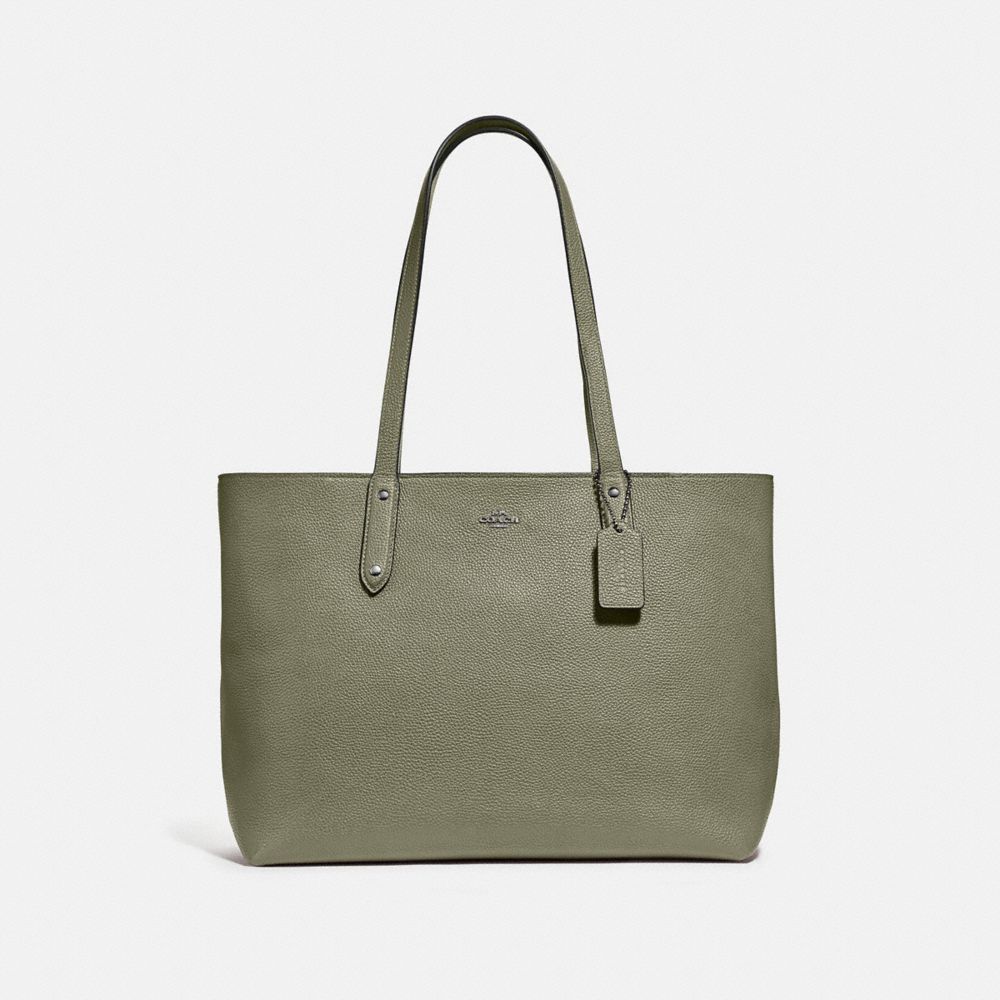 COACH 69424 CENTRAL TOTE WITH ZIP V5/LIGHT-FERN
