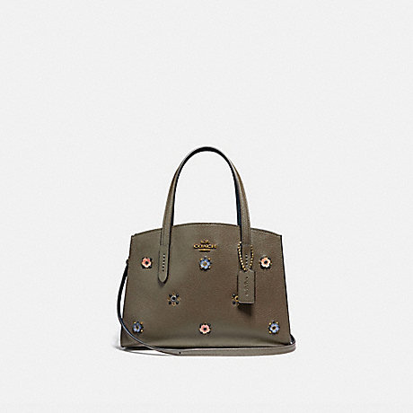 COACH 69432 CHARLIE CARRYALL 28 WITH SCATTERED RIVETS BRASS/MOSS