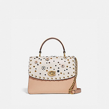 COACH 69444 PARKER TOP HANDLE WITH SCATTERED RIVETS BRASS/CHALK-MULTI