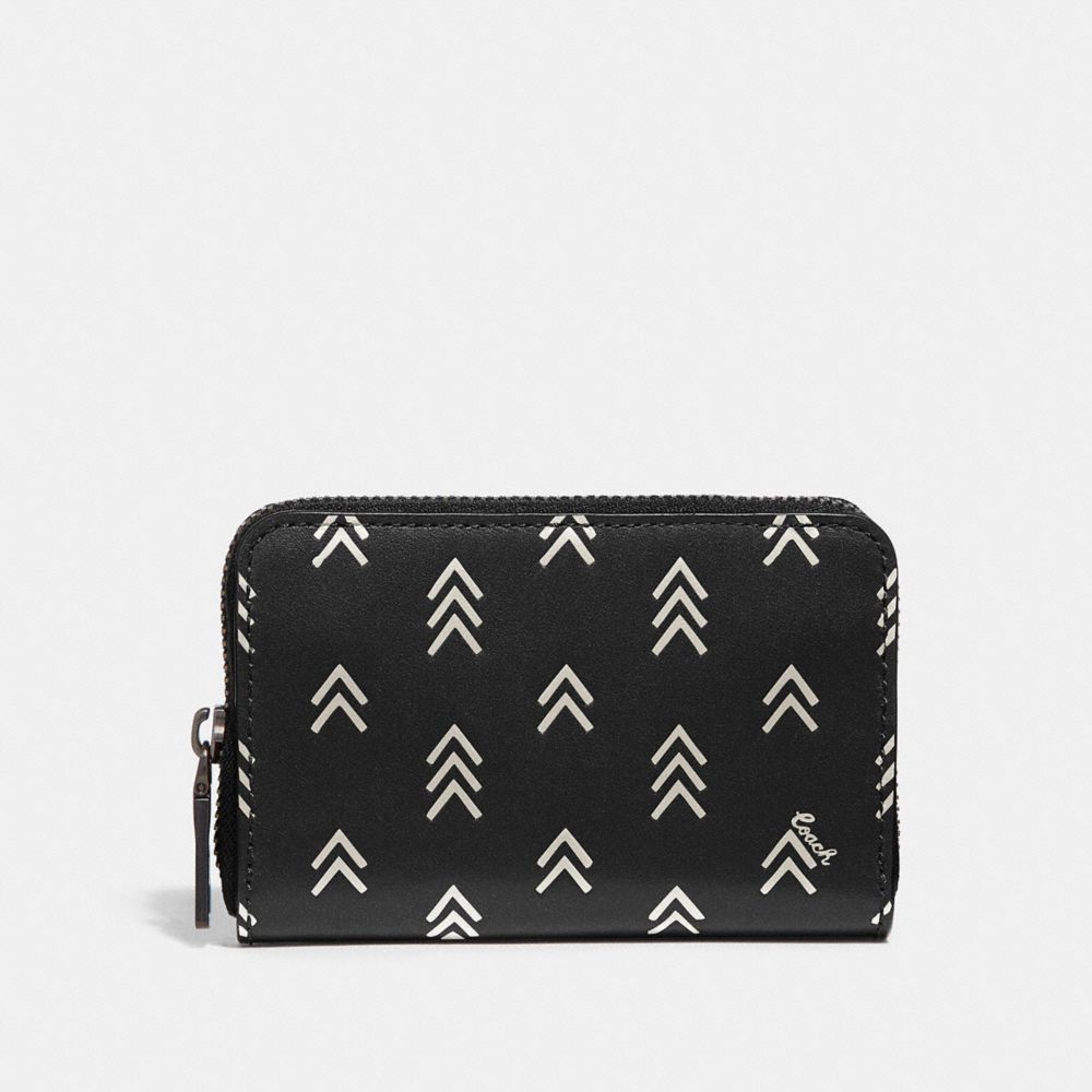 COACH 69491 Accordion Card Case With Line Arrow Print BLACK/CHALK