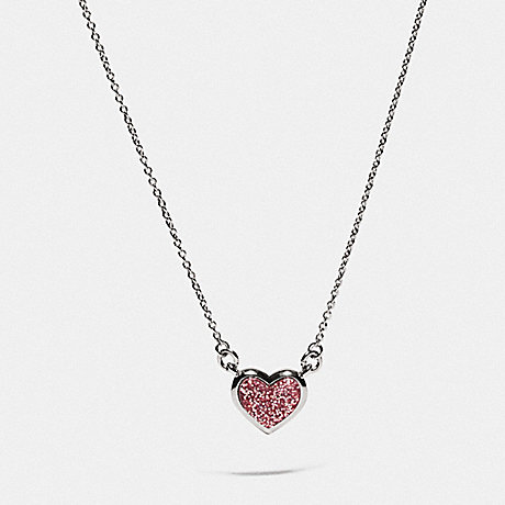 COACH 69583 HEART NECKLACE SILVER/PINK
