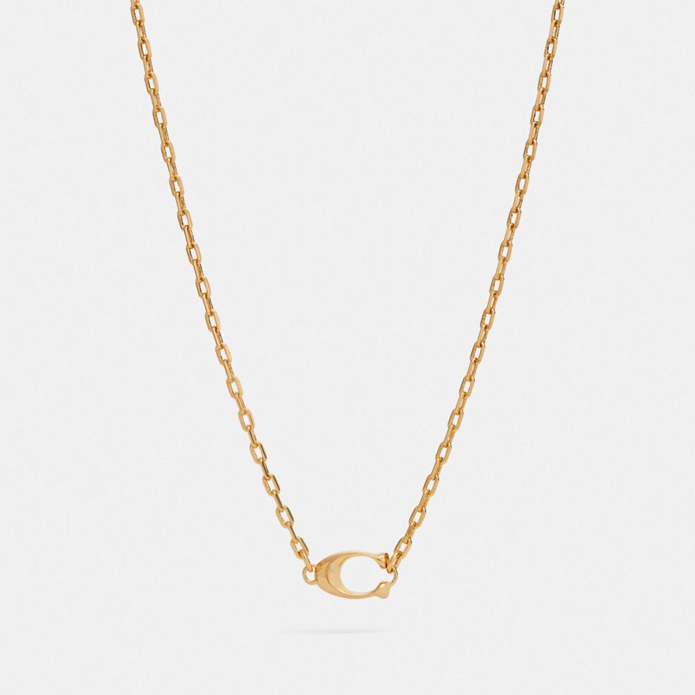 Signature Pendant Necklace - GOLD - COACH 69601