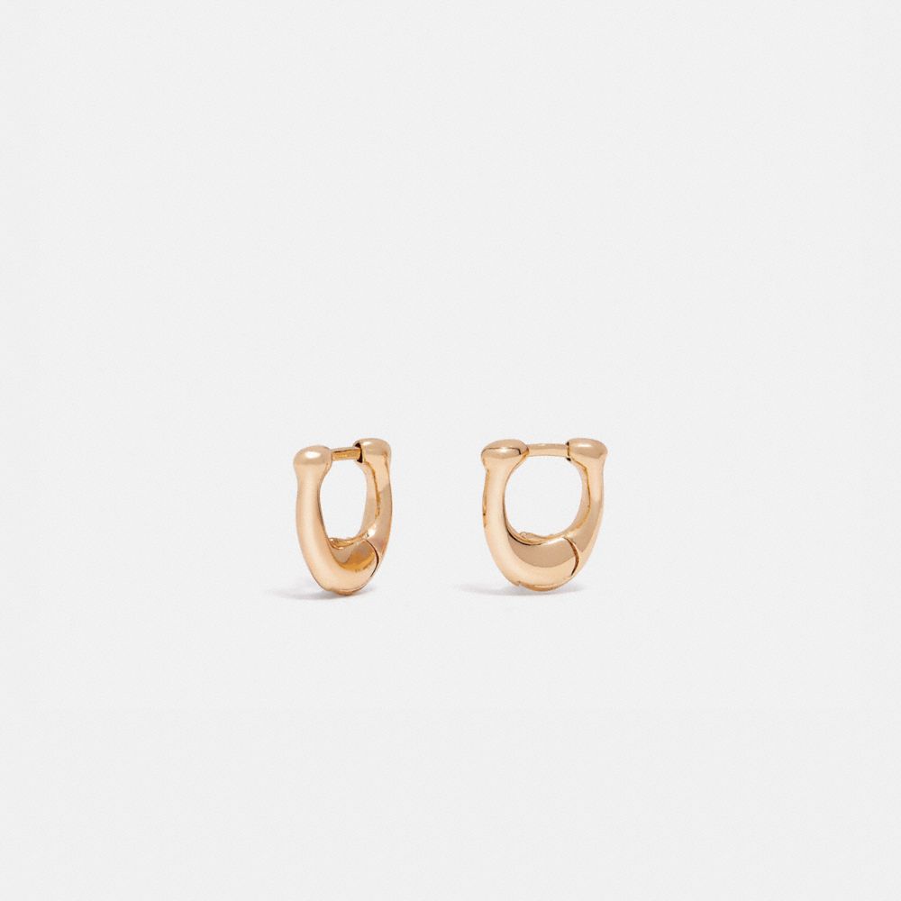 COACH 69602 Signature Huggie Earrings GOLD