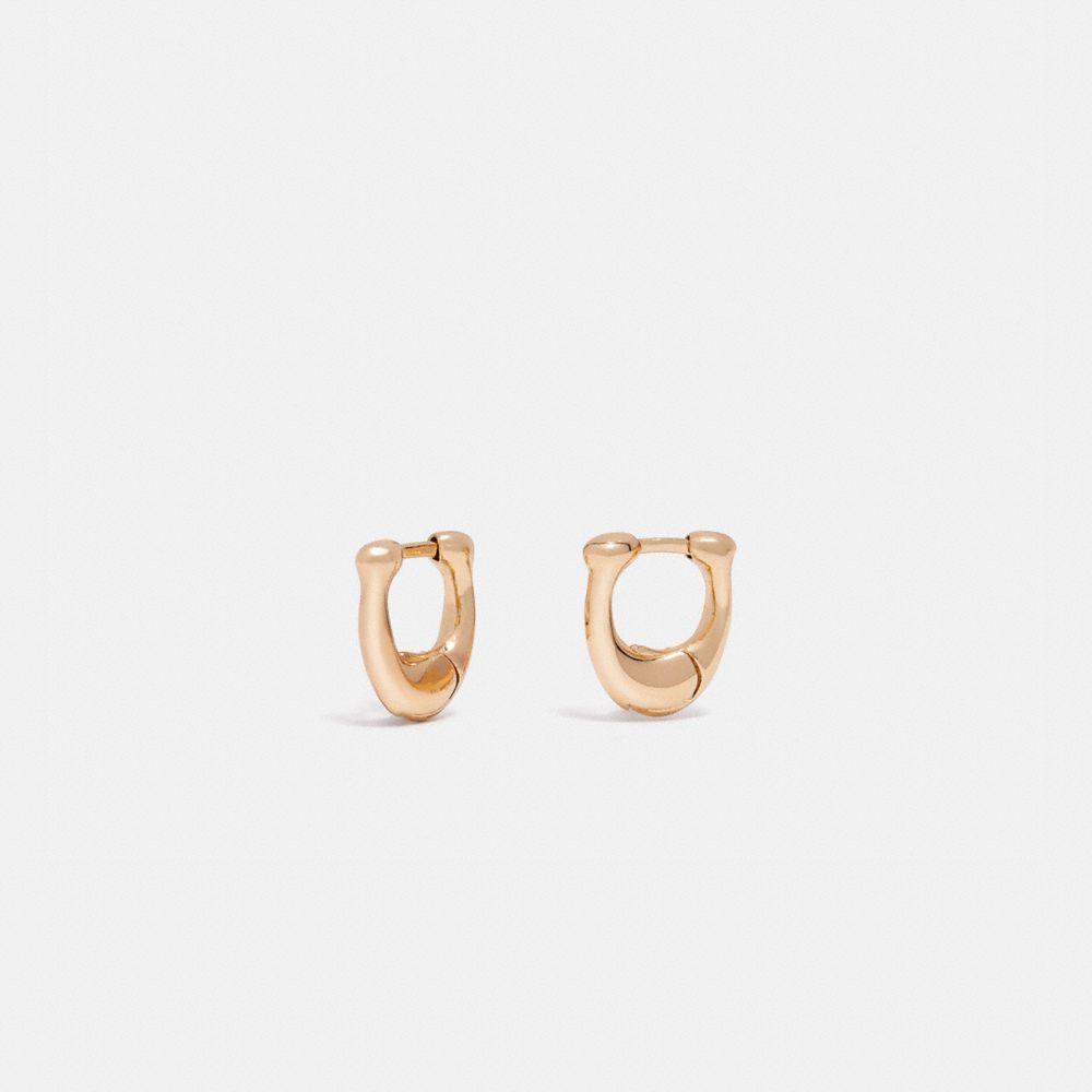 COACH 69602 Signature Huggie Earrings Gold