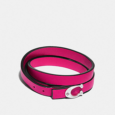 COACH 69604 COMPLIMENTARY SIGNATURE BRACELET BRIGHT-PINK/SILVER