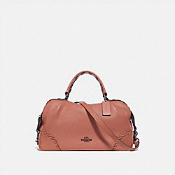 LANE SATCHEL WITH WHIPSTITCH - 69618 - LIGHT PEACH/PEWTER