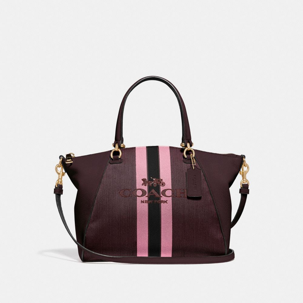 PRAIRIE SATCHEL WITH HORSE AND CARRIAGE - 69646 - GOLD/OXBLOOD