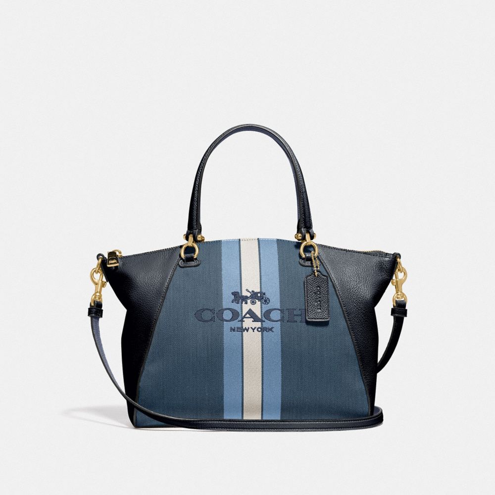 COACH 69646 PRAIRIE SATCHEL WITH HORSE AND CARRIAGE GD/BLUE-MIDNIGHT-NAVY