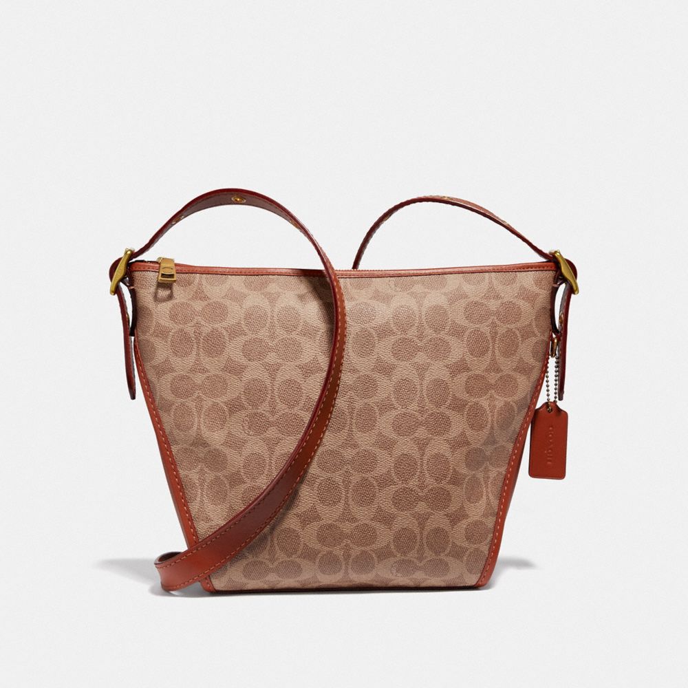 COACH SMALL DUFFLETTE IN SIGNATURE CANVAS - B4/TAN RUST - 69649