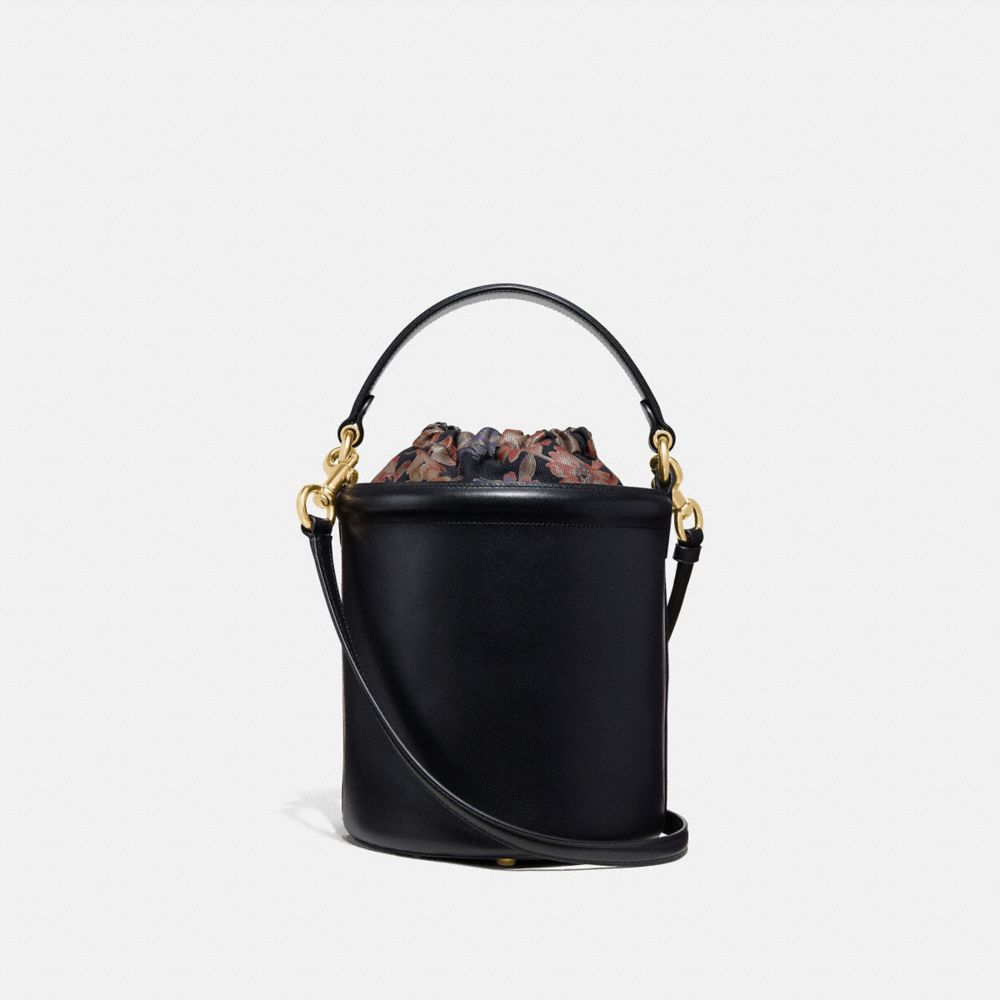 COACH DRAWSTRING BUCKET BAG - BLACK/GOLD - 69653