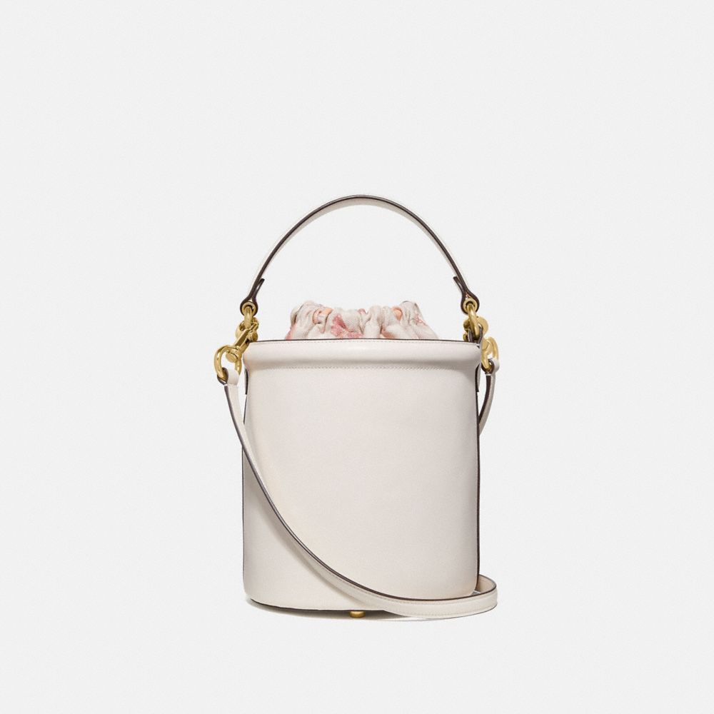 DRAWSTRING BUCKET BAG - 69653 - CHALK/GOLD