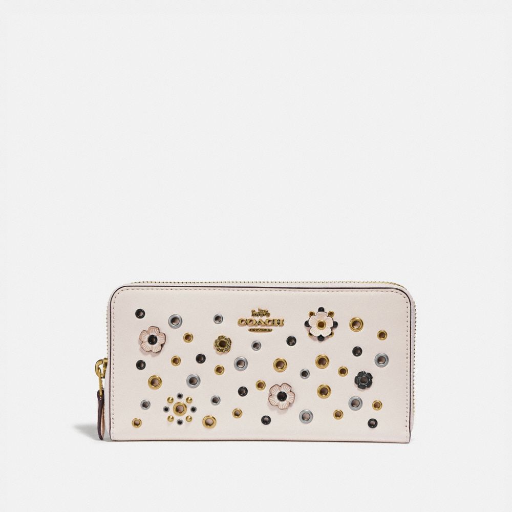 COACH 69830 - ACCORDION ZIP WITH SCATTERED RIVETS B4/CHALK MULTI
