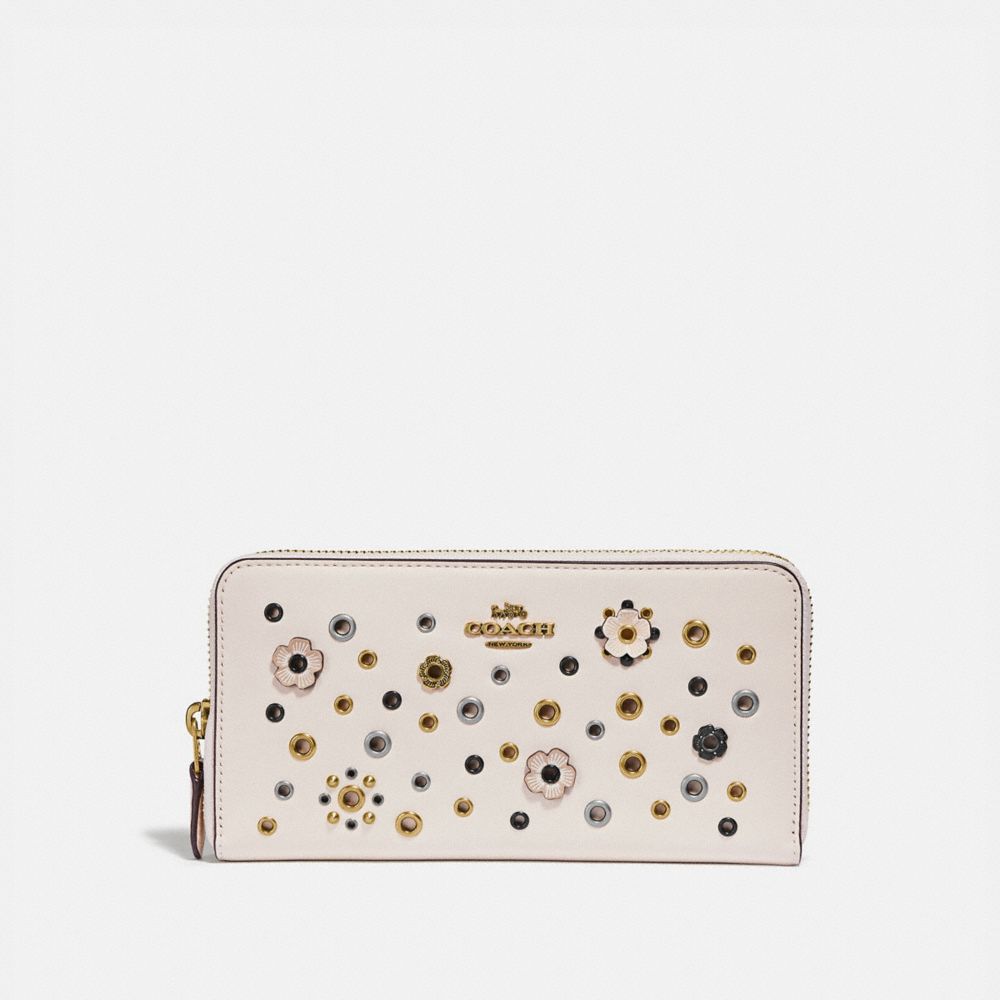 COACH 69830 Accordion Zip With Scattered Rivets B4/CHALK MULTI