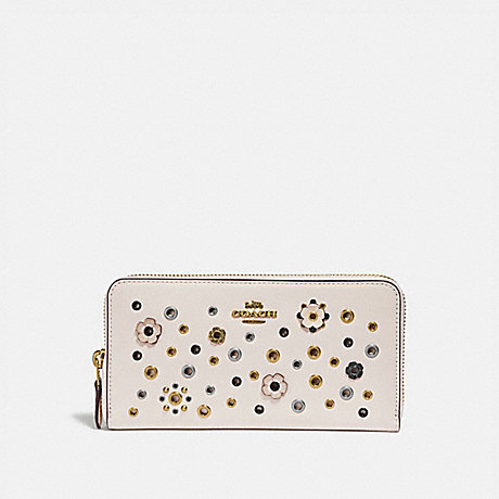 COACH 69830 ACCORDION ZIP WITH SCATTERED RIVETS B4/CHALK-MULTI